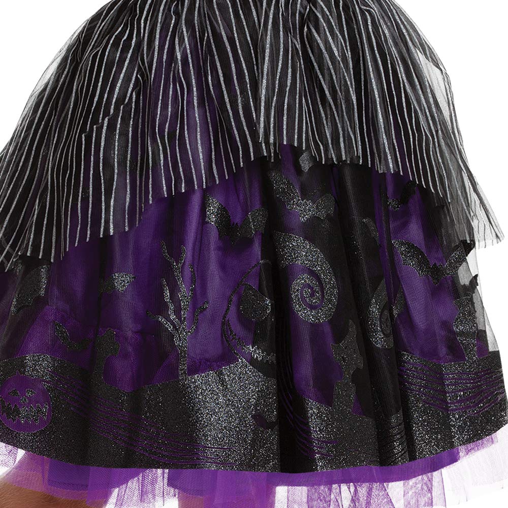 Disguise Jack Skellington Costume for Girls, Official Disney Nightmare Before Christmas Costume, Kids and Tween Size Dress Up Tutu, Small (4-6x)