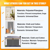 Elytsemoh Garage Screen Doors for 2-Car Garage -16x7FT, Fiberglass 2300g/5.1 Lb Heavy Duty Magnetic Door Screen, Hands-Free with 6 Roll Up Straps for Patio, Outdoor, Gym, Sun House Porch, Black