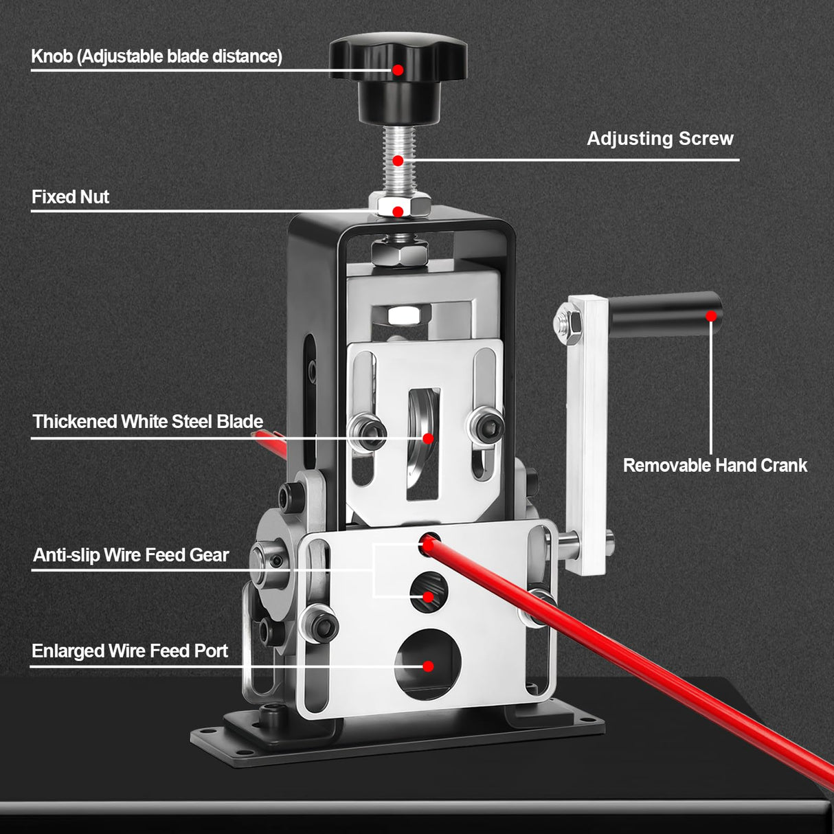 Trivd Frol Manual Wire Stripping Machine, Gauge Wire 0.06"-1", Scrapping Copper Wire Peeler Machine, Drill Powered/Hand Crank Dual-drive Wire Stripper Tool for Scrap Copper Recycling & DIY etc.