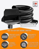 Upgraded Rear Grease Drainage Funnel for Blackstone Grease Catcher, Enclosed Grease Trap with Removable Magnetic Grease Gate & Larger Diameter Silicone Hose, Blackstone Griddle Accessories
