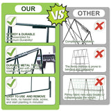 Heavy Duty 48"x16" Adjustable A-Frame Cucumber Trellis for Climbing Plants,iGreely Foldable Frame Rust-Proof Metal Trellis with Dense Grid,Perfect for Raised Beds, Garden,Tomatoes,Outdoor(Green)