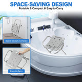 UGarden Folding Shower Chair Seat, 17.5" Stainless Steel Small Shower Chair for Inside Shower with Pad, 400lbs Portable Travel Shower Stool, Safety Anti-Slip Bath Chair for Seniors, Disabled, Gray