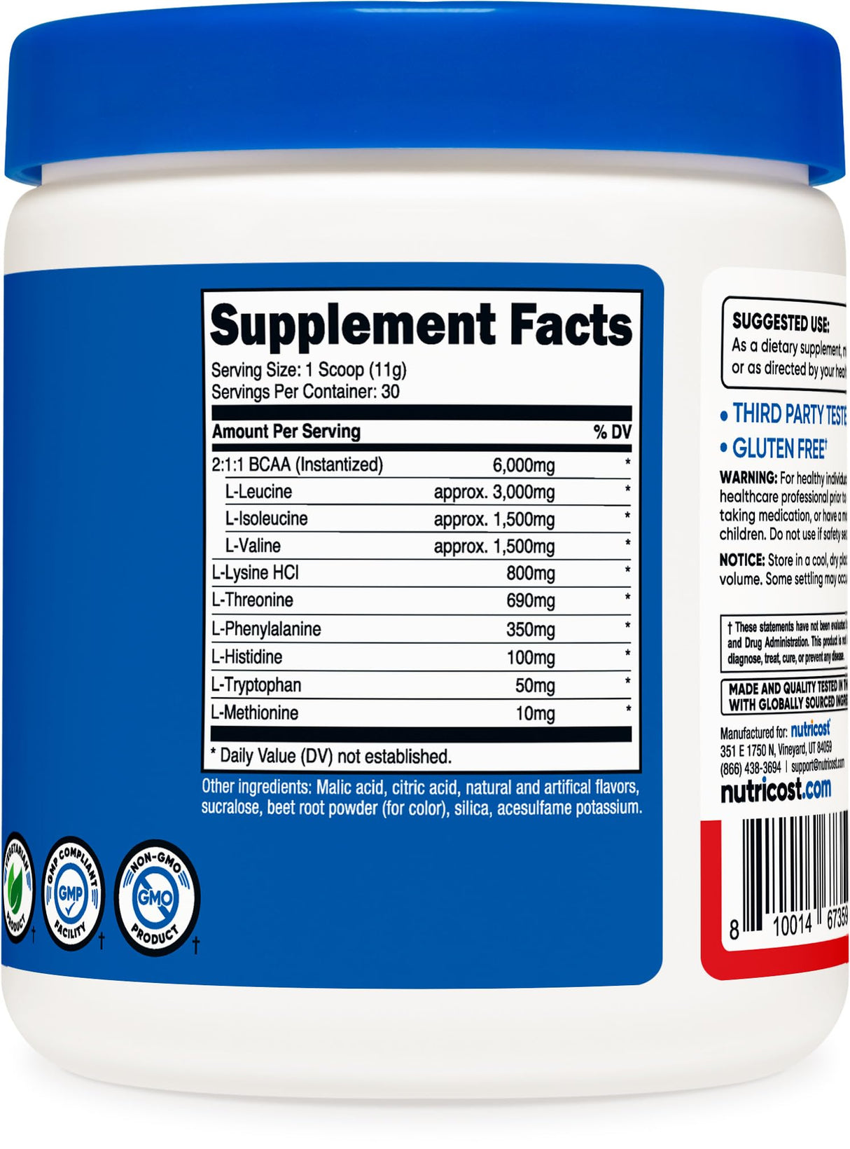 Nutricost EAA Powder 30 Servings (Fruit Punch) - Essential Amino Acids - Non-GMO, Gluten Free, Vegetarian Friendly (Pack of 2)