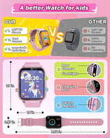 Sueseip Kids Smart Watches Girls Toys Age 6-8, HD Touchscreen Dual Cameras Kids Watch for Girl Ages 8-10, Kid Toy with 35 Games MP3 Learn Card for 5 6 7 8 9 Year Old Girl Christmas Birthday Gifts
