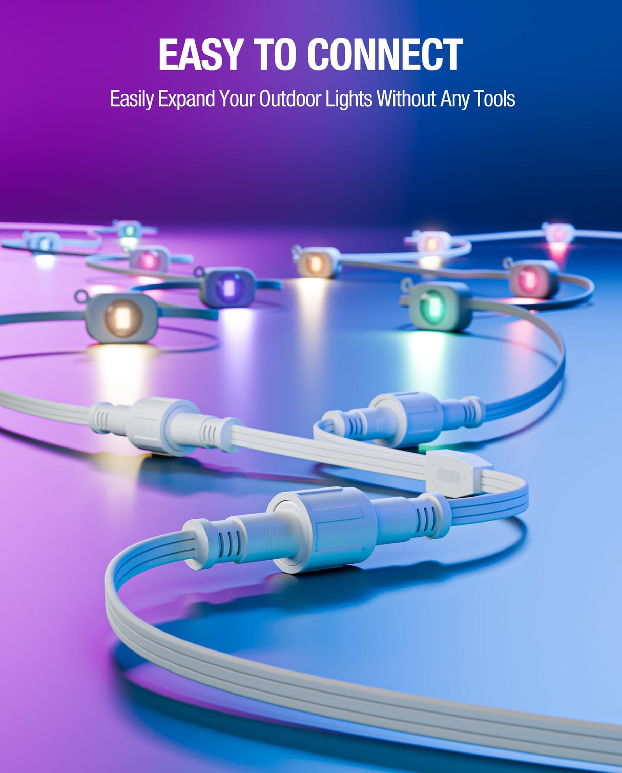 SAYSOLAK Y-Splitter for Eufy Permanent Outdoor Lights E22, S4 & Linkind HP5, Y-Shaped Extension Cable (1 Female to 2 Male) Compatible with Eufy E22, S4 & Linkind HP5 Light for Halloween, Christmas