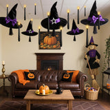 Lezonic Black Floating Candles with Wand Remote, Set of 12 Magic Flameless Candles Battery Operated, Flikering Hanging LED Taper Candlesticks Christmas Decorations, 0.51" x 6.7"