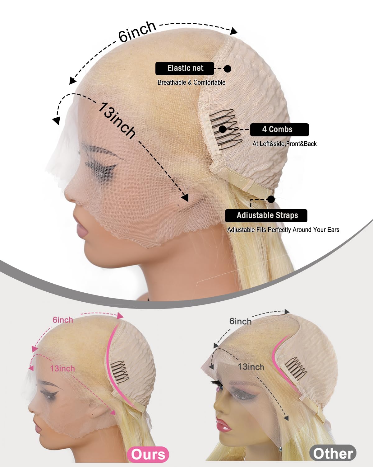 faazo 30 Inch 613 13x6 Lace Front Wig Human Hair 200 Density Blonde Wig Human Hair 613 Hd Lace Frontal Wig 13x6 Body Wave Lace Front Wigs Human Hair Pre Plucked 613 Wig