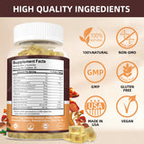 HEALOADING Mushroom Gummies with Lions Mane & Cordyceps | Brain Health, Immune Support & Memory Enhancement | Vegan Supplement with Vitamin D3, B6, B9, B12 | 60 Chewable Gummies