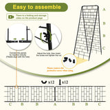 50"x17" A-Frame Cucumber Trellis for Raised Bed, Heavy Duty All-Metal Support for Climbing Plants, Cucumbers, Tomatoes & Beans, Easy Assembly, with Bonus Shears & Accessories, 1 Pack, Black, YOBAZAN