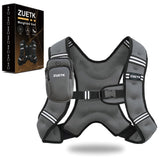 ZUETK Weighted Vest, 6lb/8lb/12lb/16lb/20lb/25lb/30lb Weight Vest with Reflective Stripe, Weighted Vest for Men Women Workout Equipment for Strength Training, Running, Jogging, Fitness, Weight Loss