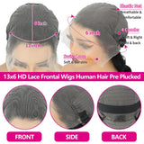 32 Inch 13x6 Body Wave Lace Front Wigs Human Hair 200 Density HD Transparent Lace Front Wigs Human Hair Glueless wig for Women Body Wave Wig Pre Plucked with Baby Hair Lace Frontal Wig Natural Black