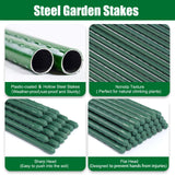 TINGYUAN Garden Stakes 30 Inches Steel Plant Stakes Tomato Stakes Pack of 25
