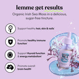 Lemme Irish Sea Moss Organic Liquid Drops with Vitamin D3 and Biotin for Trace Mineral Support, Immunity, Hair, Skin & Nails, Brain Health - Gluten & Sugar Free, Non GMO, 1 oz, 30 Servings