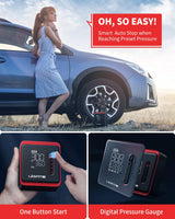 LASFIT AIR CR1 Pro Tire Inflator Portable Air Compressor [3X Fast Inflation&Fits All Cars] 150PSI Smart Cordless Car Air Pump with Powr Kit