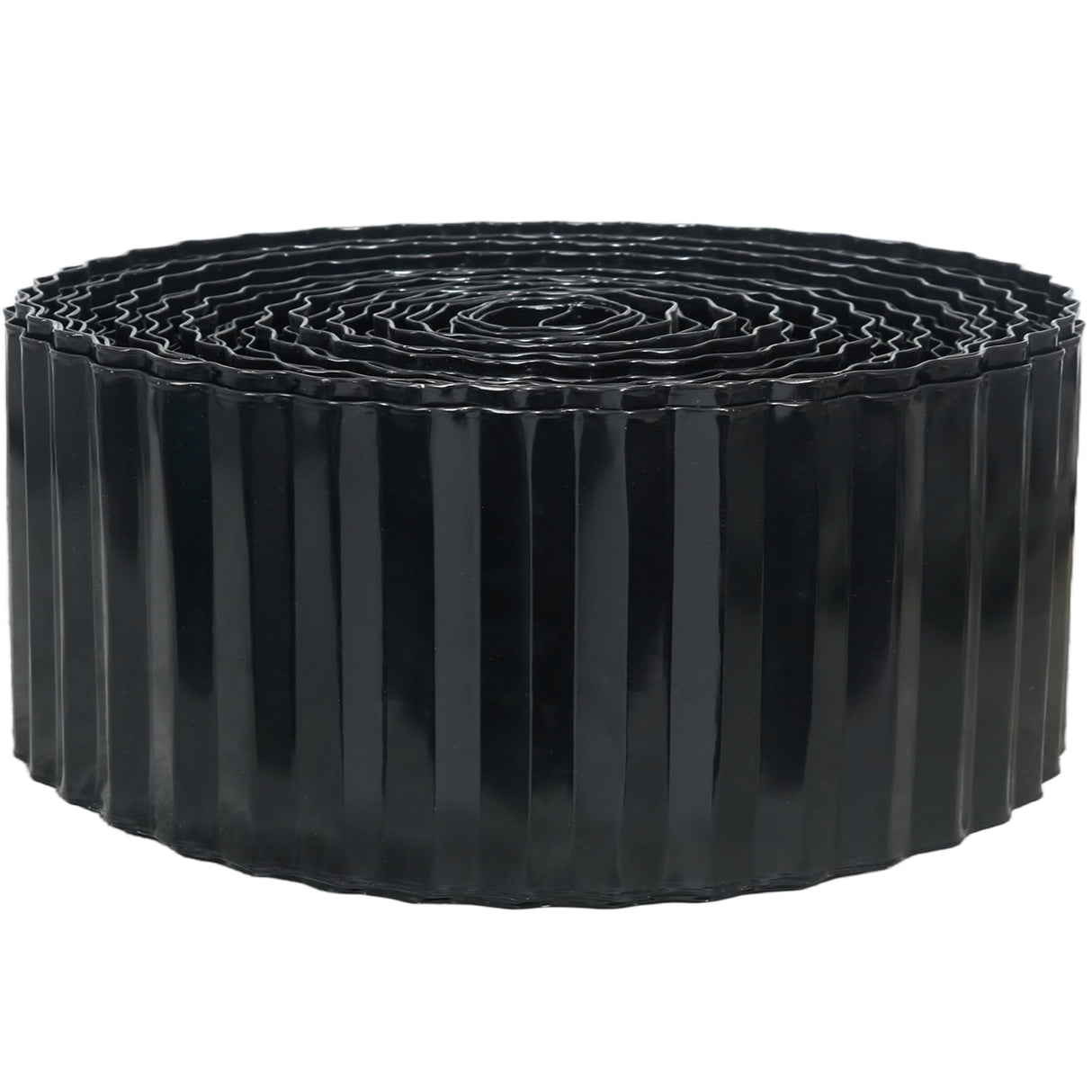 Quibbay Corrugated Metal Garden Edging, 4"×100Ft Landscape Edging Border for Lawn, Flower Bed and Garden, Flexible Lawn Edging for DIY Tree Surrounds Borders and Landscaping, Black