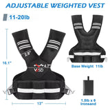 VBSD Adjustable Weighted Vest for Men Women, 11-20lb Vest with 6 Ironsand Weights, Body Weight Vest with Reflective Strip for Running, Walking, Strength Training, Workouts