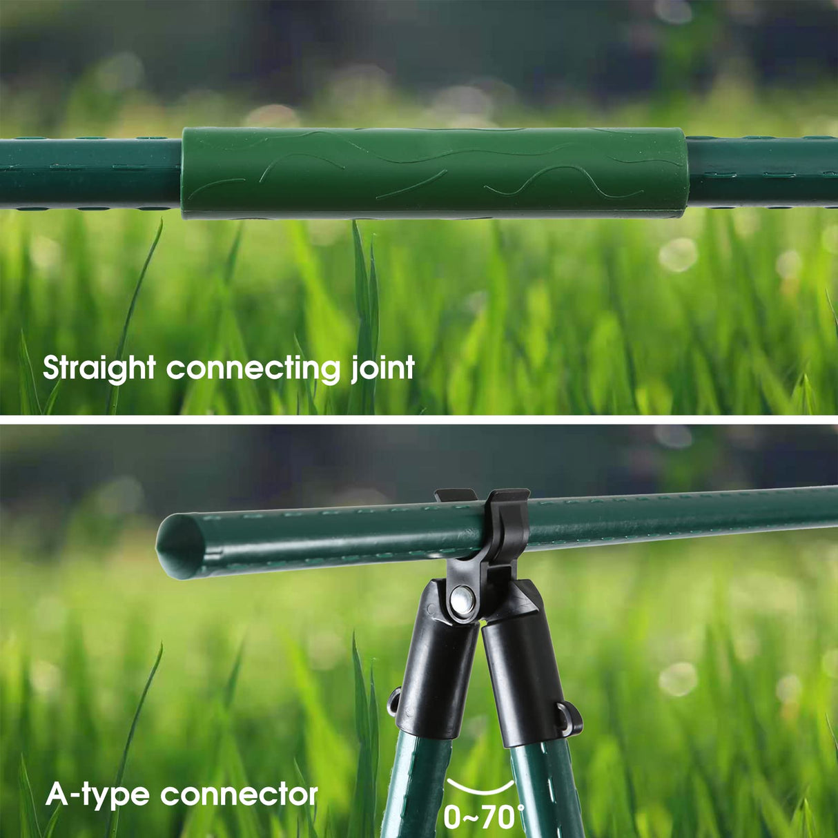 Adjustable Plant Trellis Connectors, Plastic Garden Stakes Clips for 0.78 inch Diameter Poles Connecting Joints for Tomato Cage Cucumber Teepee Climbing Plants Frame