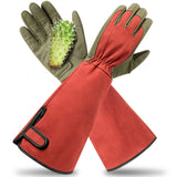 Yionaiyi Professional Rose Pruning Thorn Proof Gardening Gloves with Long Forearm Protection for Men and Women (1 Pair) (red, Medium)…