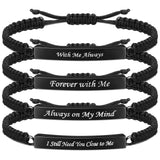 Ecation 4 Pack Cremation Jewelry Urn Bracelet for Ashes Adjustable Personalized Memorial Keepsakes Handmade Braided Ashes Bracelet Bangle Rope for Women Men Loved Ones and Pets (Black,Classic)