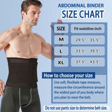 Abdominal Binder for Post Surgery & Postpartum Recovery, Abdomen Hernia Support Belt for Women & Men (Black, X-Large)