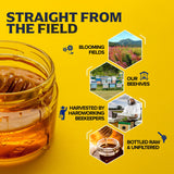 Fischer’s 100% Pure, Raw & Unfiltered Honey - All-Natural Sweetener - Rich Flavor Profile, Packed with Nutrients, 40 oz