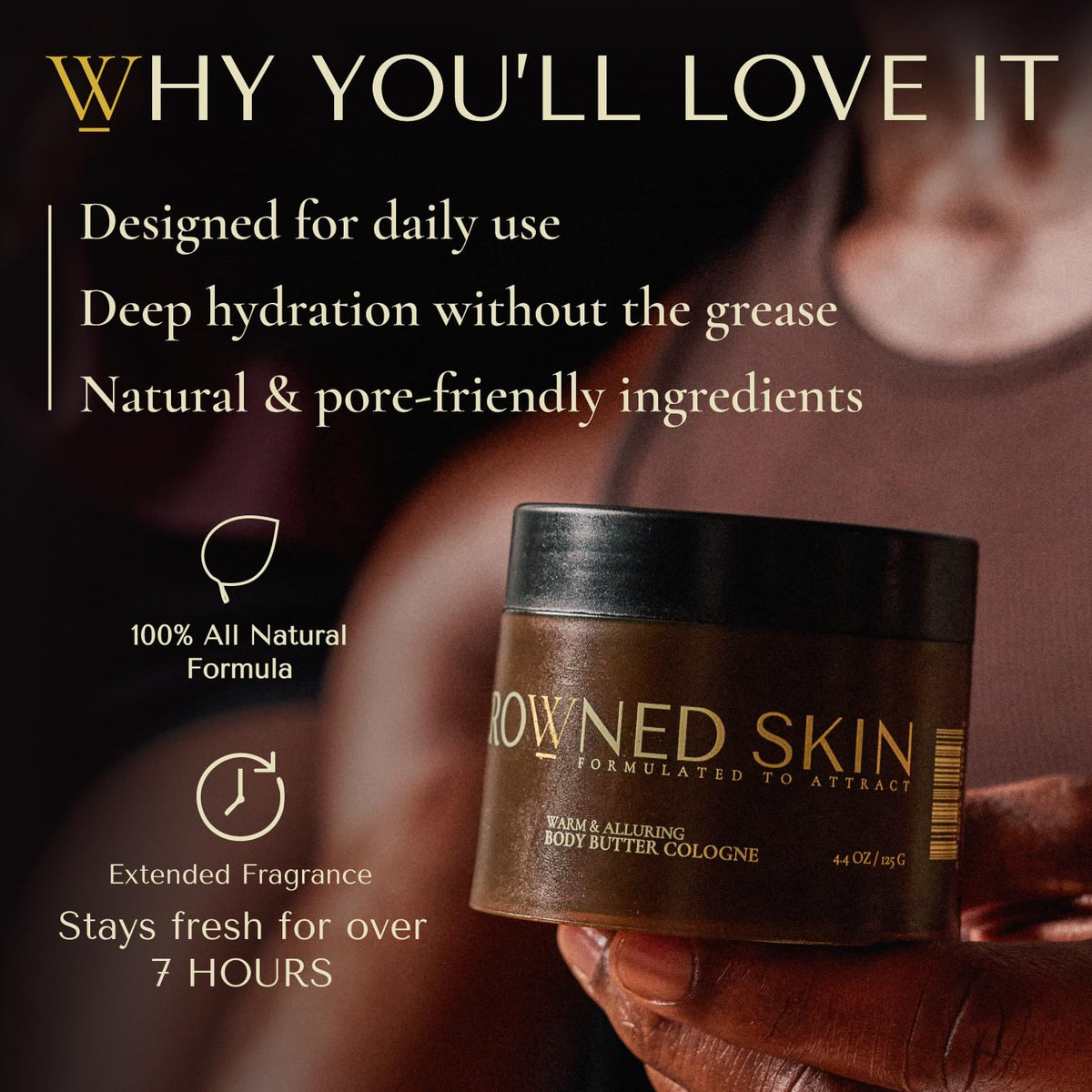 Crowned Skin Body Butter Cologne, King, Warm and Sensual, 4.4 oz