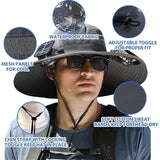 2025 New Ultralight Solar Fan Sun Hat, Wide Brim Solar Fan Hat USB Charging, Solar Powered Fan Hats for Men Fishing UPF 50+