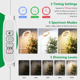 LPMZMBL One Head Grow Light for Indoor Plants Full Spectrum - Floor Standing Plant Lamp with Auto Timer 6/12/18H, 5-Level Dimmable & Adjustable Height 16.5-68in for Large Tall Plants |Faux Wood Design