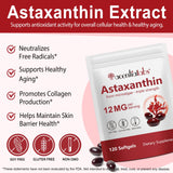 ITSDAWN Astaxanthin 12mg, 120 Softgels Antioxidant Supplement for Eye, Skin, Immune Support, Natural Microalgae Source, 4 Month Supply