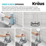 KRAUS CleanMate Glass Rinser for Kitchen Sink in Matte Black Color Finish, KGR-500MB