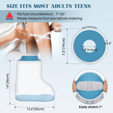 Waterproof Foot Cast Cover for Shower Adults with New Upgraded Non-Slip Padding Bottom, Reusable Ankle Cast Protector for Foot Surgery to Keep Wound & Bandages Dry