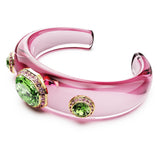 Swarovski Dulcis cuff, Mixed cuts, Multicolored, Gold-tone finish