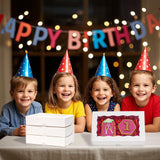 RomanticBaking 100 Pack White 7 x 4 3/8 x 1 1/2inches Cookies Boxes with Window Christmas Bakery Packaging for Macaron Treat Boxes Chocolate Truffle