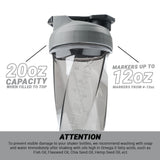 HELIMIX 1.5 Vortex Blender Shaker Bottle Holds Upto 20oz | No Blending Ball or Whisk | USA Made | Portable Pre Workout Whey Protein Drink Shaker Cup | Mixes Cocktails Smoothies Shakes | Top Rack Safe