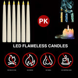 Flameless Taper Candles with Remote Control and Timer, Battery Operated LED Candlesticks with Flickering 3D Flame, 9.6 Inches Plastic Fake Candles for Christmas, Wedding and Home Decor (Ivory, 15)