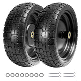 LTNICER 13" Flat Free Tires Compatible with Gorilla Carts,4.00-6 Solid Rubber Wheels with 5/8"Bearings,2.1"Offset Hub for Wagon Tire,Trailer Tire,Wagon Wheel Replacement,13 Trailer Tire Wheel(2-Pack)