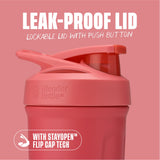 BlenderBottle Sport Insulated Stainless Steel Shaker Bottle with Wire Whisk, 24-Ounce, Pink – Protein Shakes & Hydration for Athletes & Fitness Enthusiasts, Easy Mixing, Keeps Drinks Cold, Lockable Lid