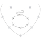ORAZIO Dainty Silver Plated Jewelry Set for Women Gift Wedding Bride Prom