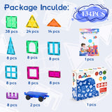 Anbalulu 134PCS Magnetic Building Tiles, Gift for Boys and Girls Ages 3+