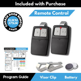 Universal Garage Door Opener Remote 2-Pack for LiftMaster Chamberlain Genie Linear, Replaces Clicker KLIK1U 375UT 375LM, 2-Button Garage Remote for 2 Doors/Gates, Learn Button & Dip Switch