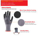 LOCCEF Safety Work Gloves MicroFoam Nitrile Coated-12 Pairs,Seamless Knit Nylon Gloves,Home Improvement,Micro-Foam Gloves (12 Pairs, 10/XL)