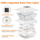 ENSLI 8 Pack Solar Post Cap Lights, 2 Mode Bright Solar Post Lights Outdoor Waterproof Fence Post Cap Lights, Outdoor Post Lights Solar Powered Deck Light for 4x4 4.5x4.5 5x5 Posts in Garden Decor