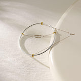 NOKMIT Two-Tone Stackable Bangle for Women High Polished Thin Interlocking Stainless Steel Bracelets Classic Plain Non-Tarnish Gold&Silver Mixed Metal 1PC/3PCS (1pc, 8.0inch)
