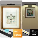 Craftersmark 24 Inch Picture Light - Black 6000mAh Battery Operated Wireless Wall Sconce with Remote & Timer for Paintings, Gallery, Mirror & Artwork