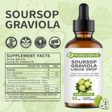 Purever Soursop Graviola Liquid Drop for Cell Support & Regeneration, Immune System and Gut Health Support, Soursop Bitters Liquid, Herbal Goodness, Sugar/Gluten Free, Natural Flavor, 2 Fl Oz
