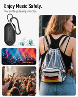 Hearprotek Concert Ear Plugs, 2 Pairs Reusable High Fidelity Musician Ear Plugs, 23db Noise Reduction, Green Silicone Earplugs for Concerts, Festivals, DJs, Nightclubs, Drumming, Parties