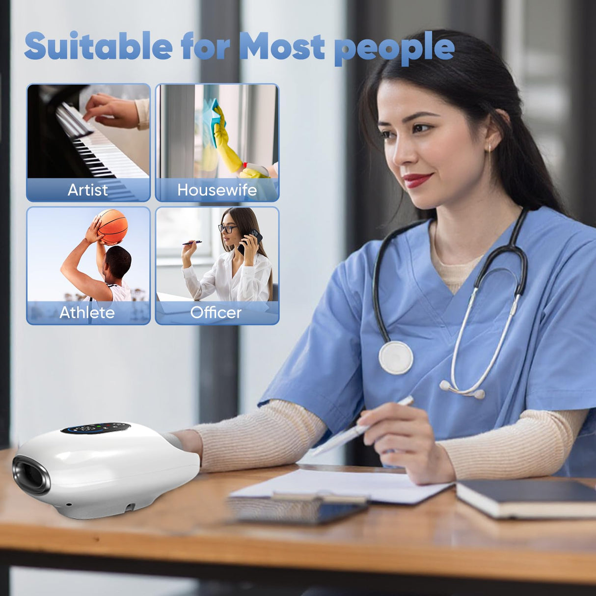 belhope Hand Massage Device with 9 Modes and 4 Heating Options for Hot and Cold Therapy Hand and Wrist Massager for Arthritis and Carpal Tunnel Relief Ideal Home Gift FSA HSA Eligible