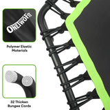 ONETWOFIT 42"/45" Rebounder Trampoline for Adults, Silent Mini Trampoline Indoor Exercise Fitness Trampoline Bungee Rebounder Workout Max Load 330lbs (45IN-Green-with-Handle)