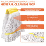 (2 Pack) Heavy Duty Mop Head Commercial Replacement for Floor Cleaning,Wet Industrial Cotton Looped End String Heads Refill,Yellow