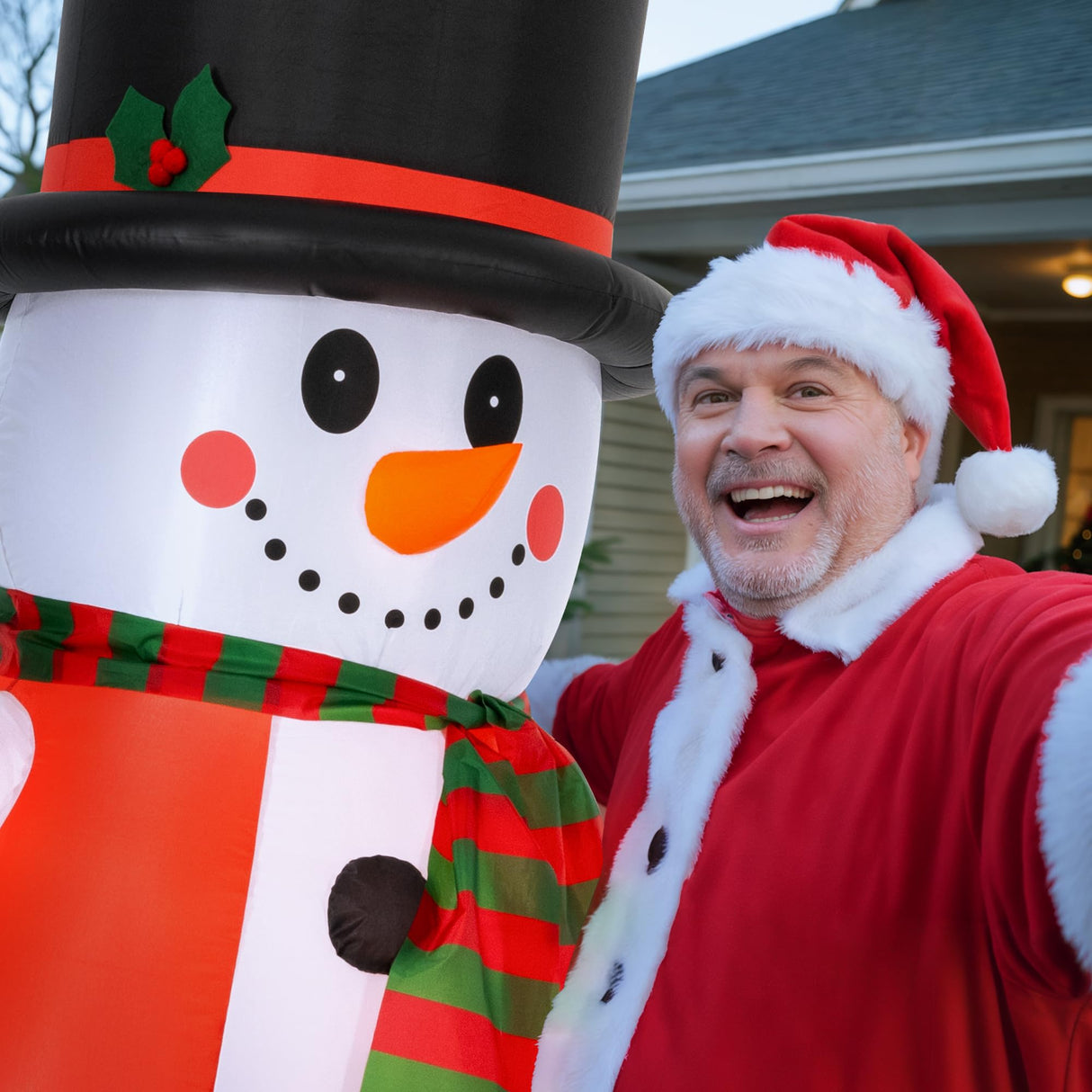 8 FT Christmas Inflatables Yard Decorations Snowman Outdoor, Giant Christmas Blow Ups Outdoor Decor Waterproof with Built-in Bright LED Lights for Yard Garden Patio Lawn